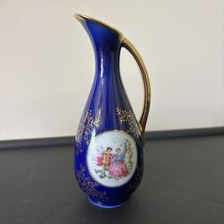 Vintage Small Japanese Blue Cobolt Vase 5.10 Inches 