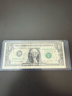 2003A $1 One Dollar Federal Reserve Note Misalignment Error Chicago Illinois