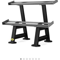 ZIVA Performance 2-Tier 6 Pair Hexagon Dumbbell Rack - Gym, Home Storage Rack – Steel Frame – Holds 6 Pairs of Dumbbells, Black Powder Coated Finish (