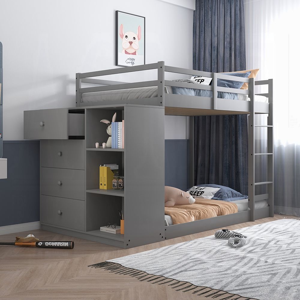 TWIN/TWIN STORAGE BUNKBED NO CREDIT NEEDED