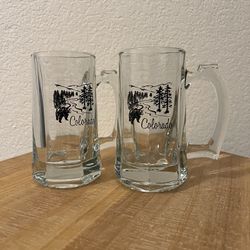 Colorado Beer Stein - Set of 2 Glass Mugs