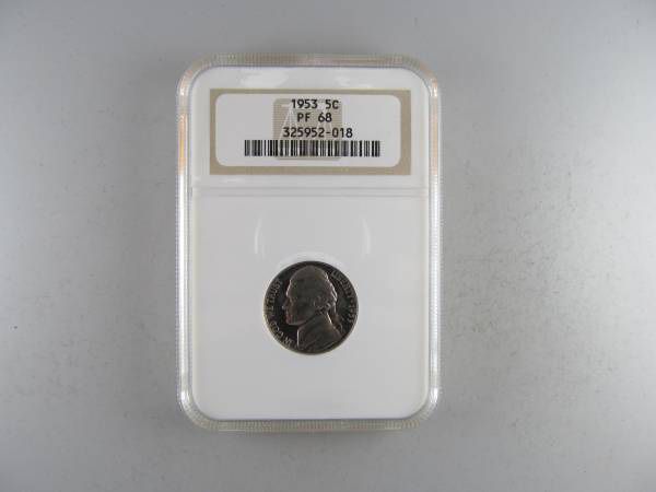 1953 Jefferson Proof Nickel, NGC PF-68 -- MEGA-RARE COIN IN THIS GRADE!