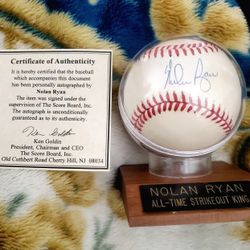 Nolan Ryan Autographed & Authenicated 