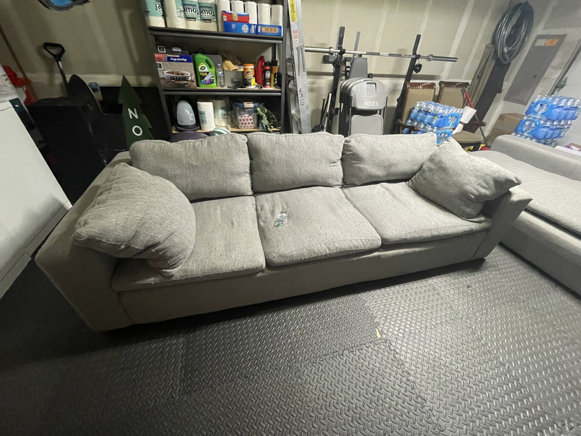 Gray sofa with chaise 