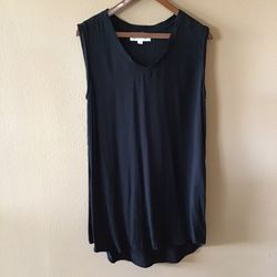 Cloth & Stone V-Neck Sleeveless Black Shirt Dress (L)