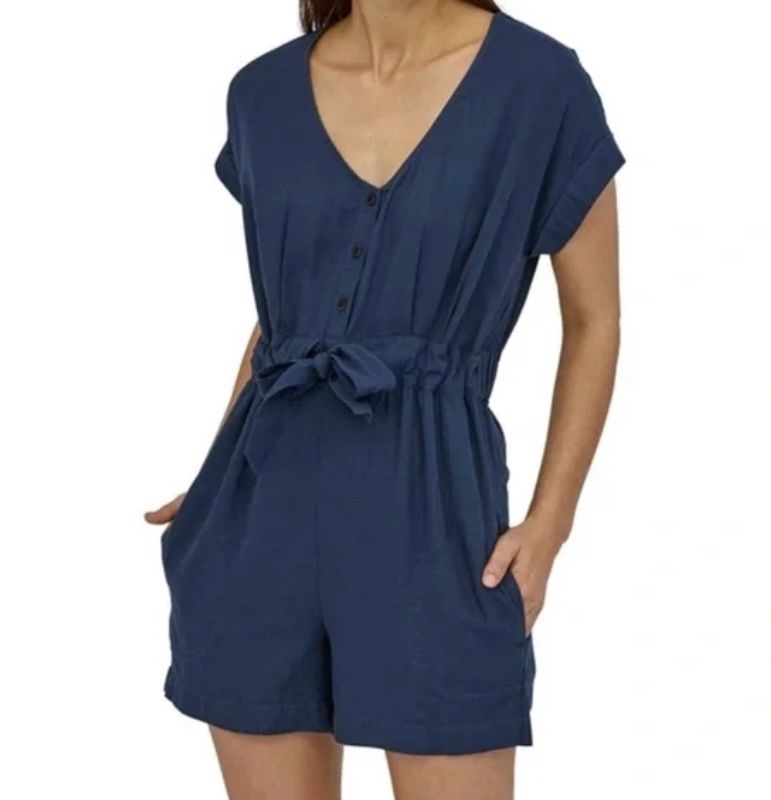 Patagonia Romper Stone Blue Organic Cotton New