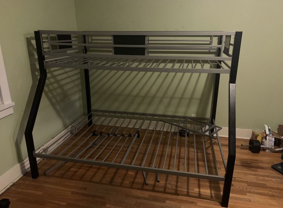 Used Dinsmore Twin over Full Bunk Bed, Black/Gray for Sale in Los