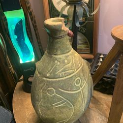 Primitive Tribal Style Ceramic Jug – Vintage Decorative Pottery