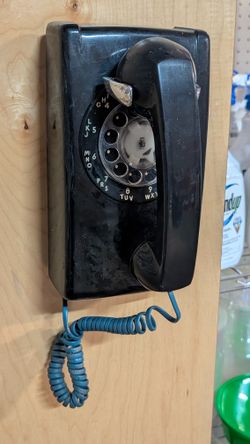 Vintage Western Electric Black Rotary Wall Telephone Bakelite Collectible Old