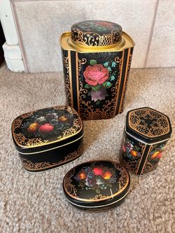 Vintage Metal tins from England.