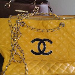 Rare!! Vintage Yellow Chanel Purse 