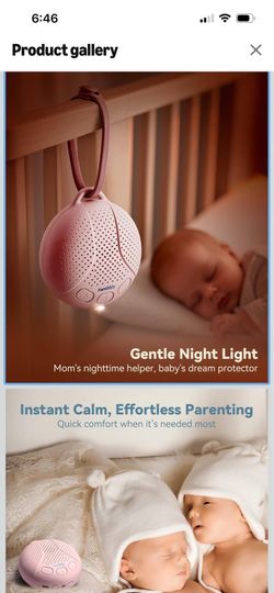 Sound Machine for Babies and Kids - Baby Sleep Soother, Pink
