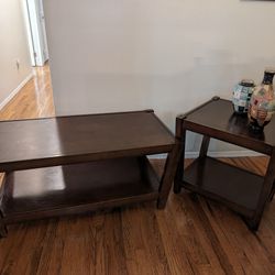 Wooden Coffee Table And End Table 