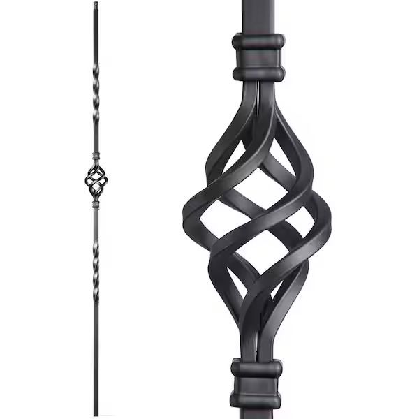 Single Twist And Basket Wrought Iron Railings Picket