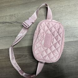 Victorias Secret PINK Quilted Belt Waist Bag Fanny Pack Pink VS 7”x5”x2” Purse