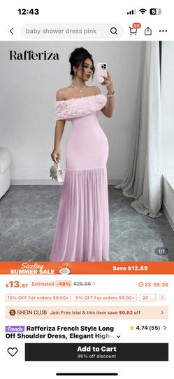 Pink Off Shoulder Dress