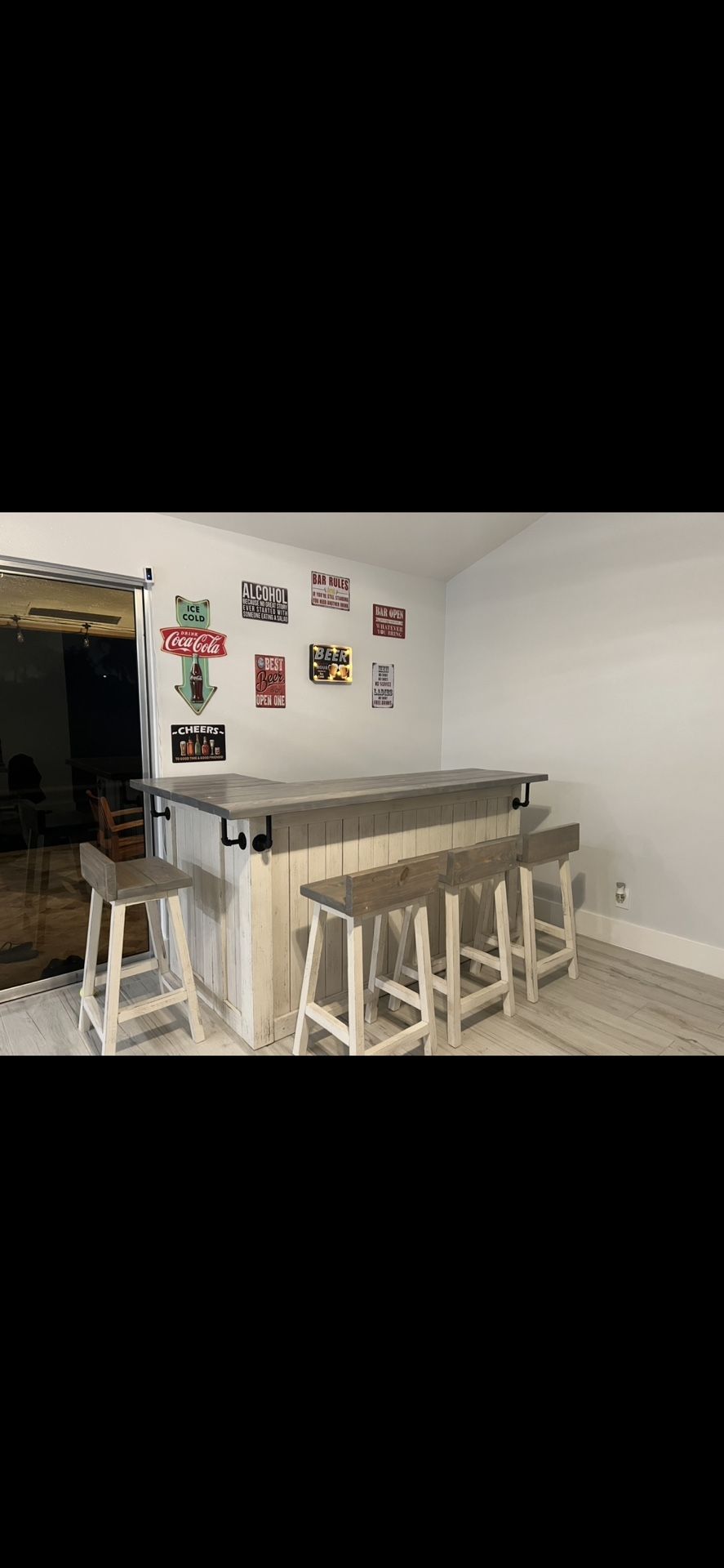 Farm Style Bar With Benches 