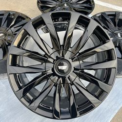 Cadillac Escalade Rims 22” Original OEM Factory Wheels Rines New Gloss Black Powder Coated ( Exchange Available)
