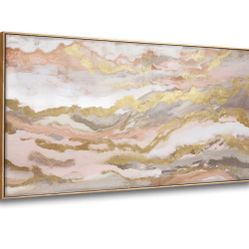 Abstract Pink Gold Wall Art - NEW
