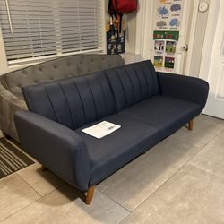 Blue Linen Futon (NEW IN BOX)