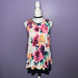 Boutique Colorful Floral Print Blouse