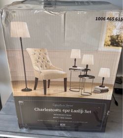 Charlestown 4-Piece Lamp Set Satin Black