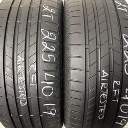 2 Tires 225 40 19 Bridgestone Turanza T005 Run Flat No Repairs