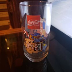 90s Vintage Coca-Cola Christmas Themed Glass Cup