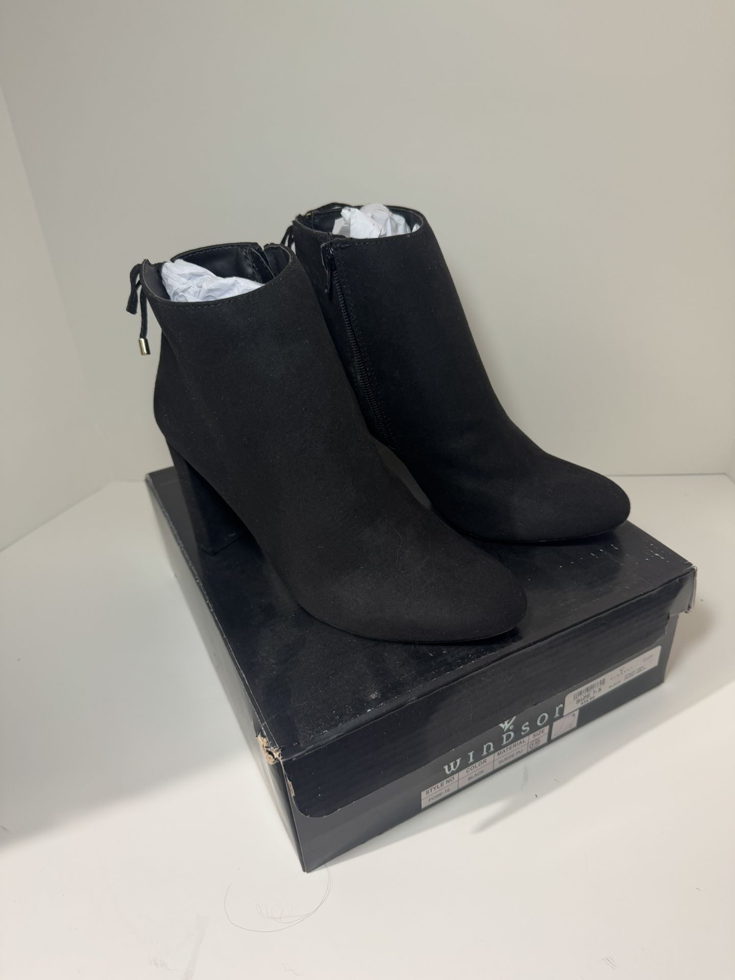 Windsor black suede booties