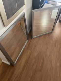 Large Mirror In Silver Grey Frame