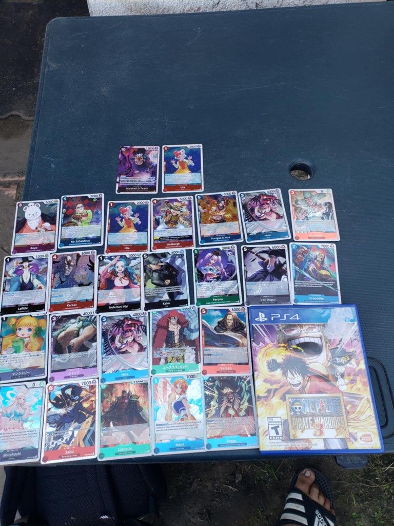 16 Gold Cards One Piece Glowing Holo Only. & 26 Glowing Cards one Piece. Plus One Piece Game for PS5 PS4. $777! Or best offer for all