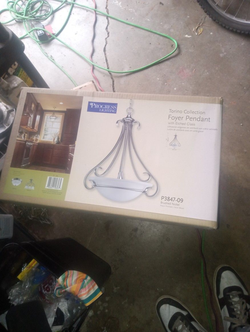 Interior Light Brushed Nickel Finish Chandelier Regular Price At Home Depot $220 Selling For $50 Brand New In The Box