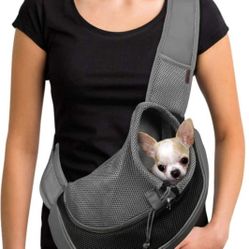 YUDODO Pet Dog Sling Carrier Breathable Mesh Travel Safe Sling Bag Carrier for Dogs Cats - black
