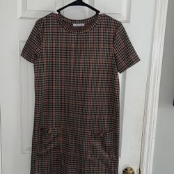 Zara Plaid dress With Gold Buttons