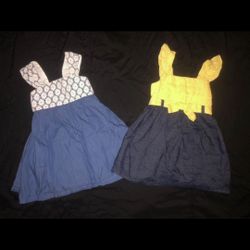 Girls Denim Dresses Lot 18m