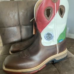 Size 12D TWISTED X MEN'S MEXICAN HERITAGE WATERPROOF SQUARE TOE WORK BOOTS MXBAW03