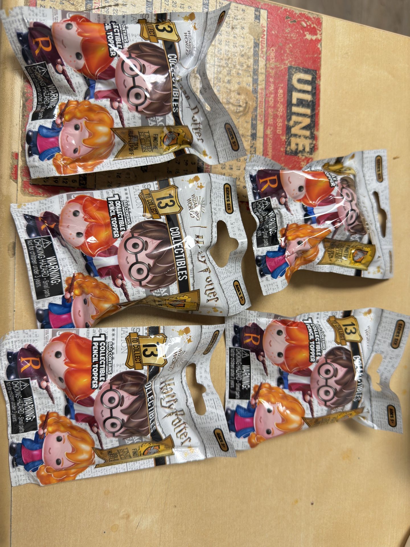 HARRY POTTER: SERIES 6 - COLLECTIBLE PENCIL TOPPER - 5 BLIND PACKS - BRAND NEW