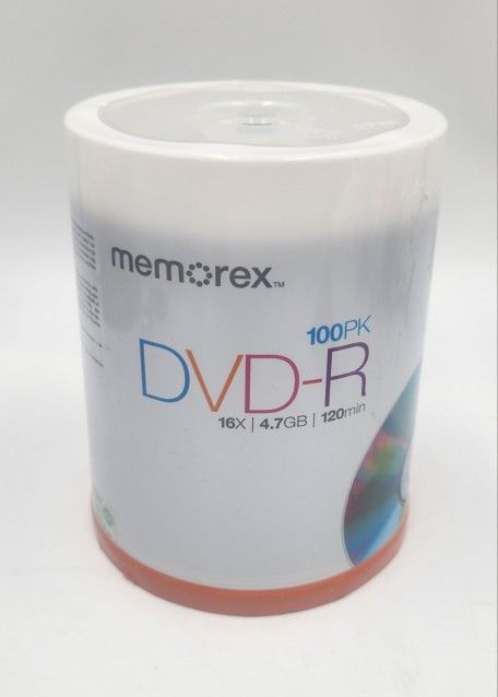 Memorex 100 PK DVD-R 16X  4.7GB  120 MIN - NEW & SEALED 