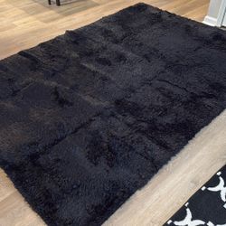Fluffy Black 6x9 Area Rugs