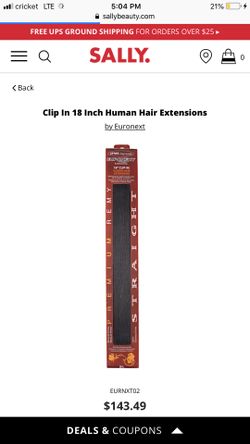 18” clip in human hair extensions black
