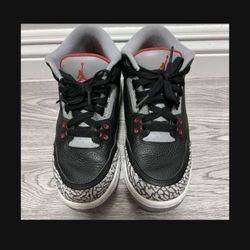Nike Air Jordan Retro 3 Black Cement Size 5y No Inside Sole 