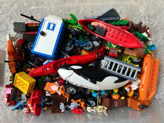 Bin of complex Lego parts