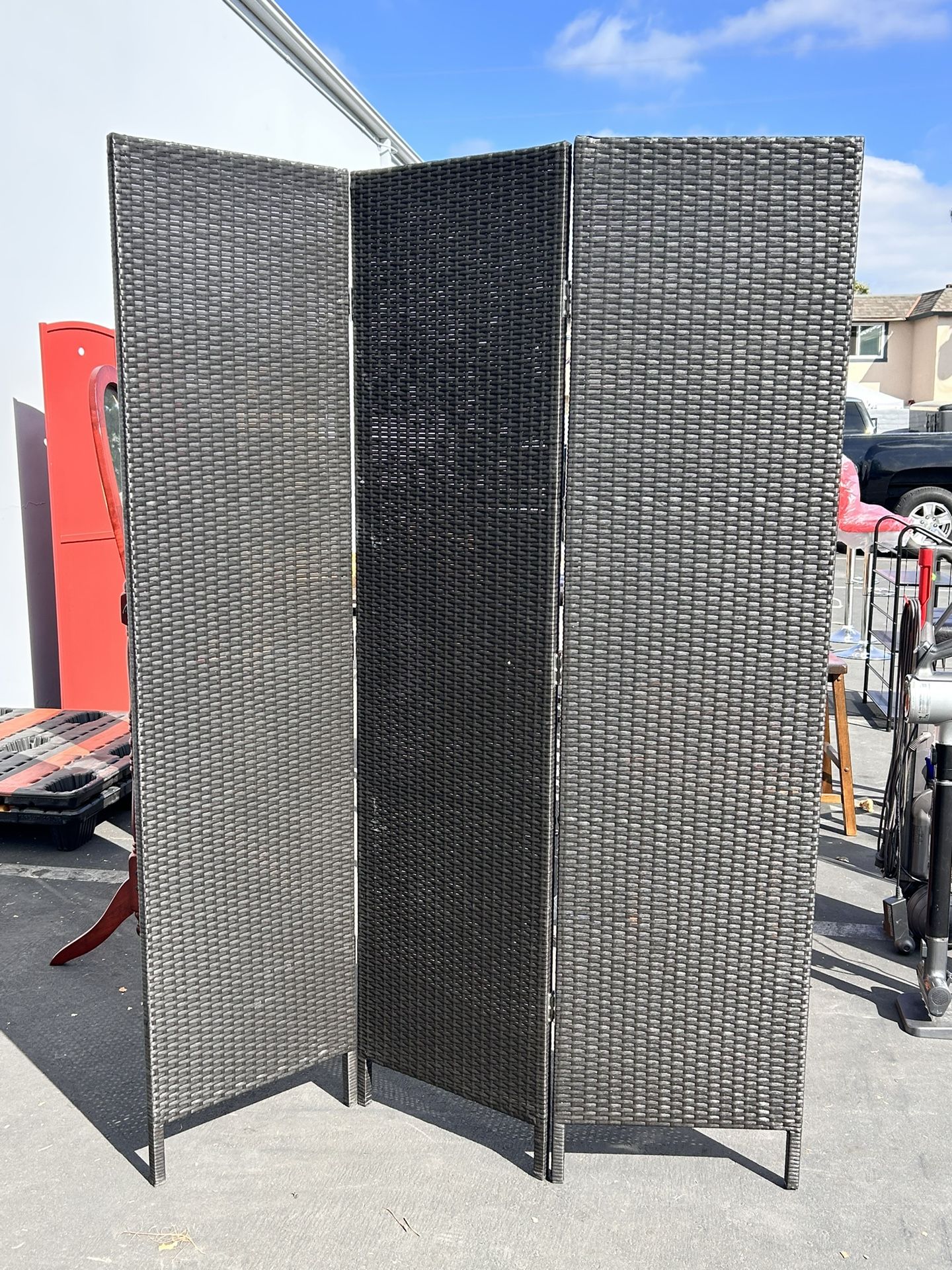 3 Panels Outdoor Patio Folding Screen Room Divider