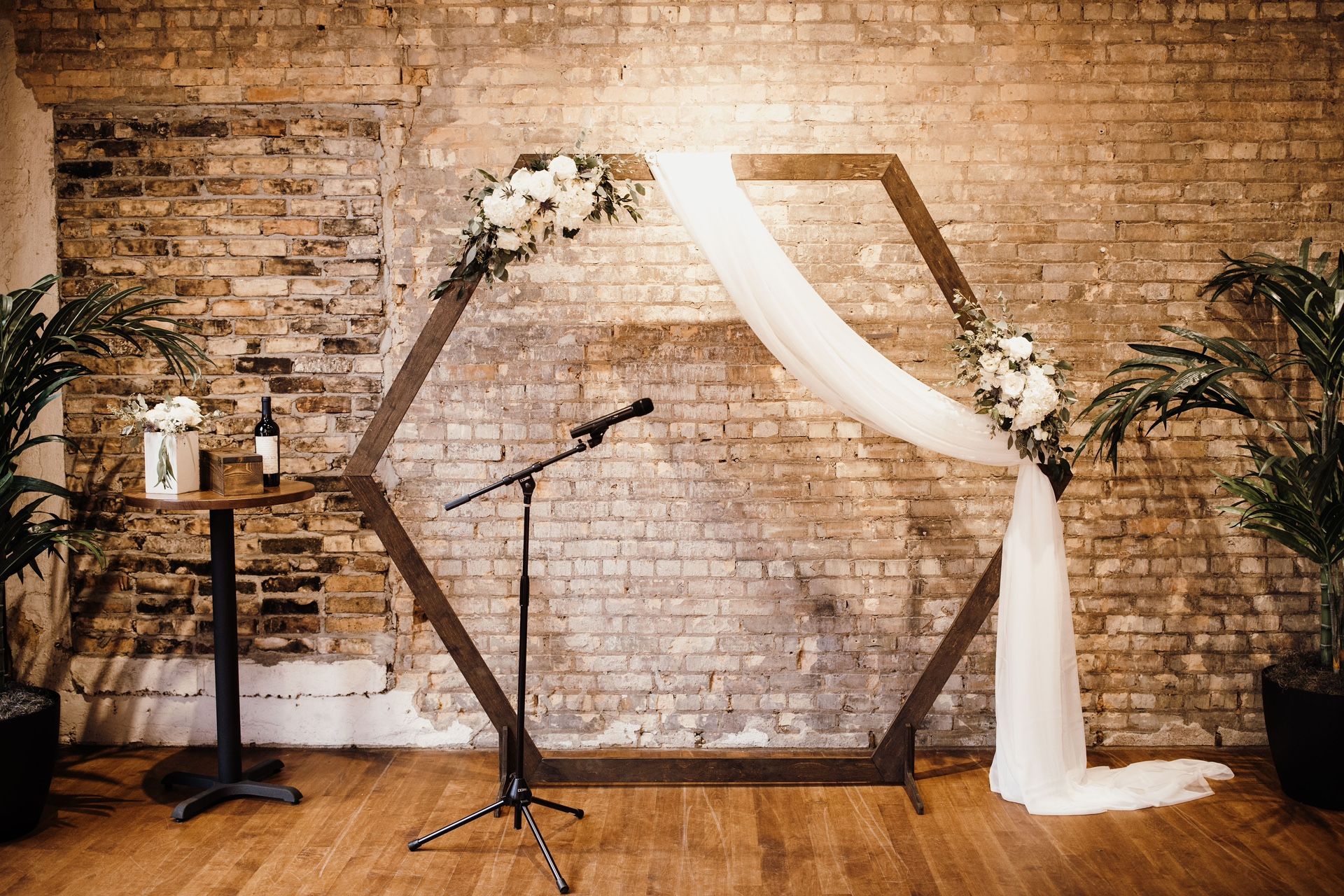 Hexagon Wood Wedding Arch