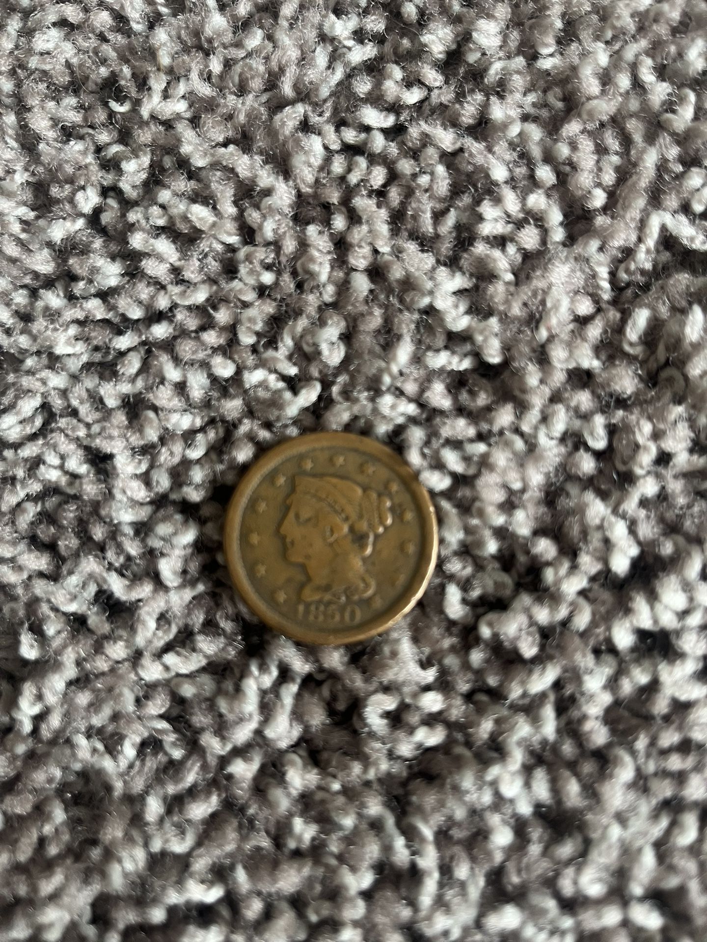 1850 Braided Hair Large One Cent