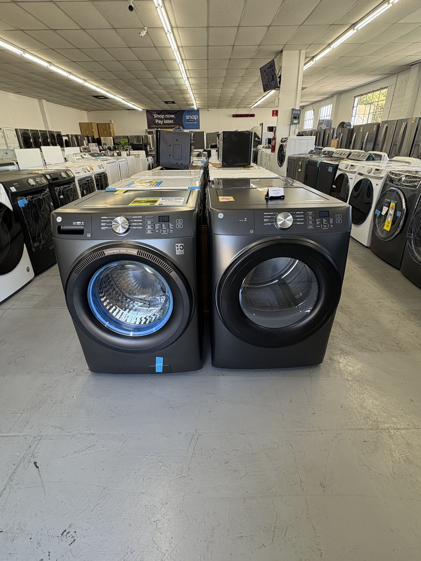 Ge Set 4.6 Washer Smart And Dryer Gas Sanitize