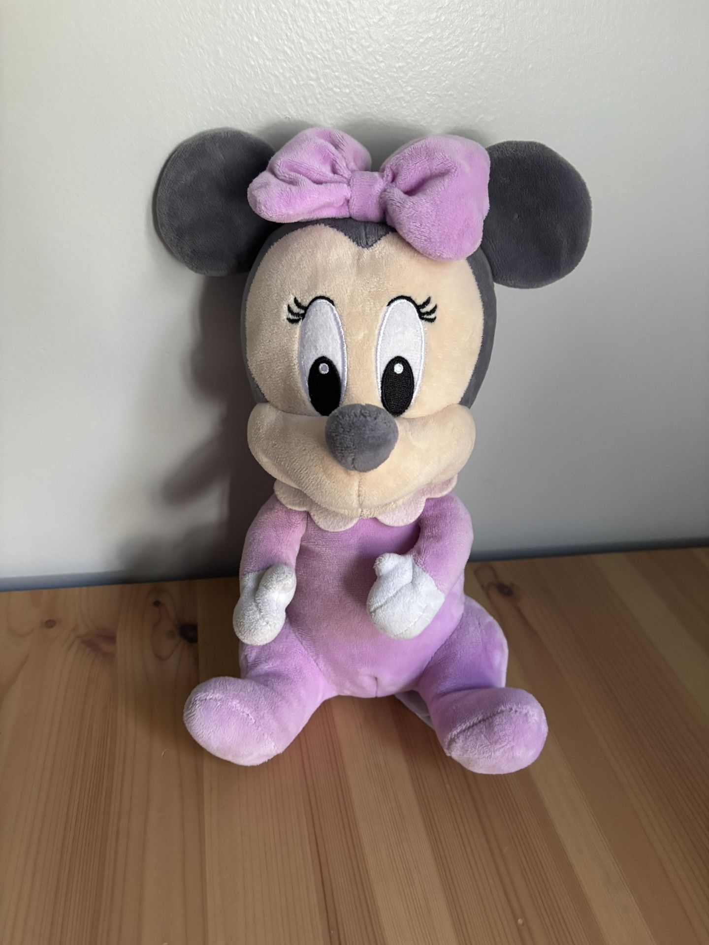 Disney Parks Babies 10" Minnie Mouse Baby Plush Pastel Purple & Gray