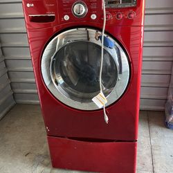 LG gas dryer with Back saving pedestal 