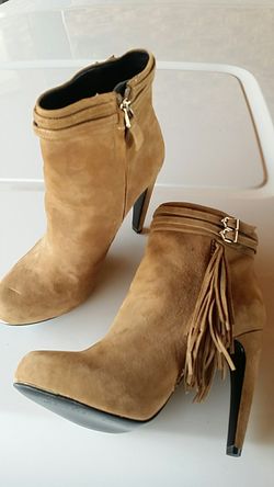 Women's Ankle Boots Booties High Heel Designer Sam Edelman Brown Suede 8M