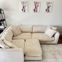 Feather Down Sectional & Ottoman